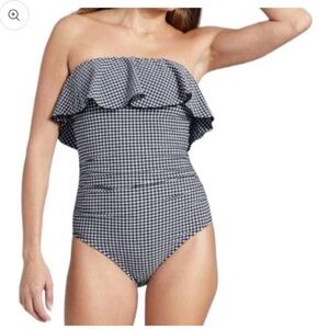 Kona Sol Black and White Checkered Swimsuit